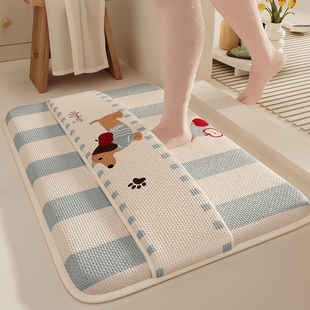 防摔脚垫加厚记忆海绵浴室防滑垫吸水速干擦脚背垫卫生间门口地毯
