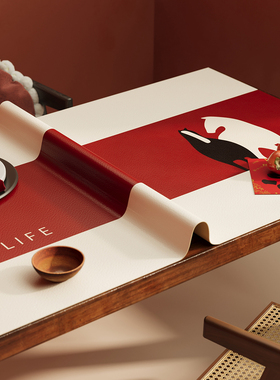 红色桌垫2026新款防烫隔热茶几餐桌布防水防油桌面保护垫免洗可擦