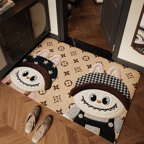 入户门地垫仿刺绣2025新款轻奢