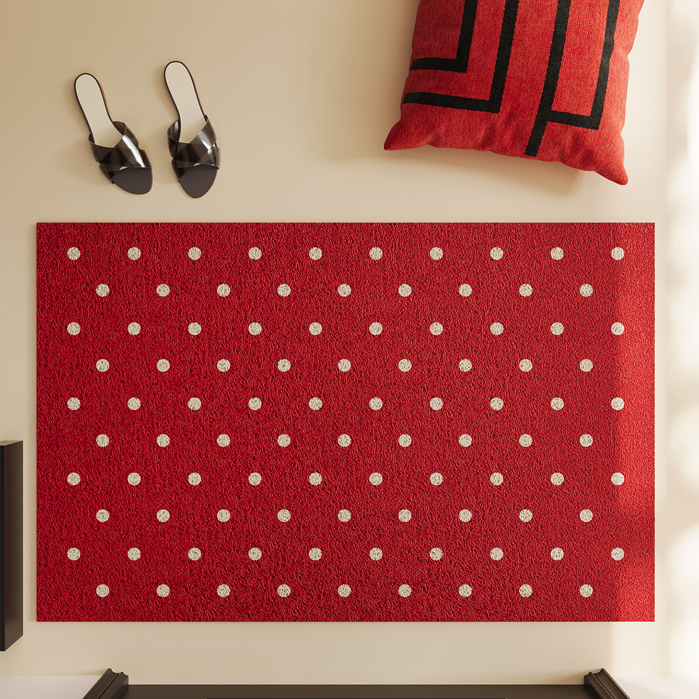 大门进门红色耐脏脚垫玄关入户门