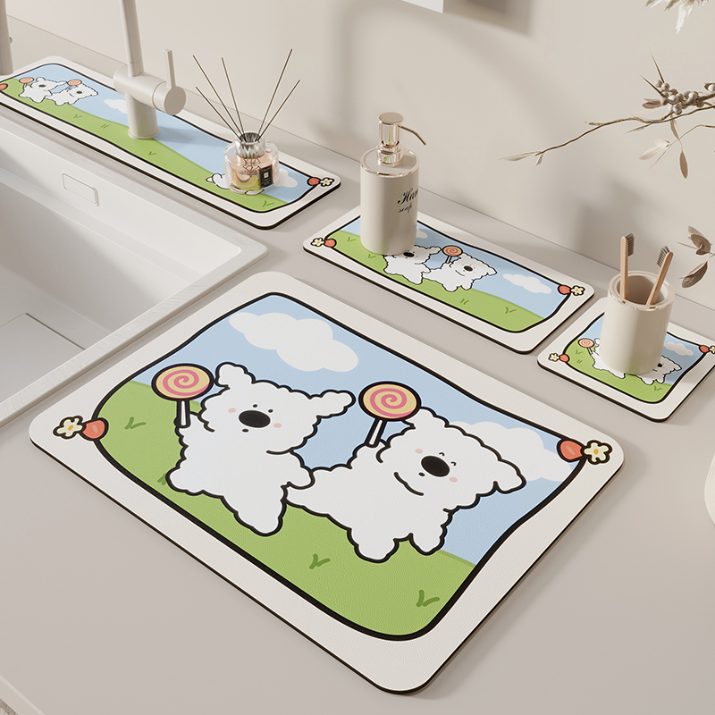 水龙头沥水垫厨房免洗可擦