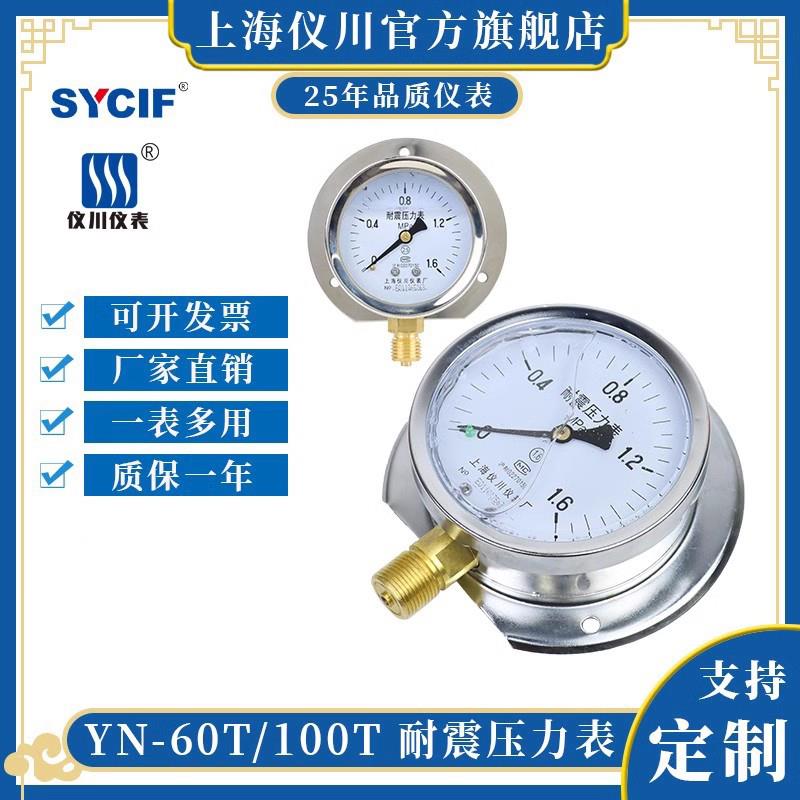 上海仪川船用耐震防震压力表凸装式 YN-100T 气压液压 径向带后边