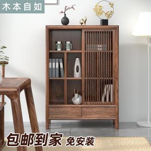 .北方老榆木茶水柜餐边柜子客厅茶水台茶叶柜一体茶边柜实木置物
