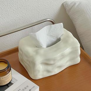 饰品摆件 陶瓷纸巾盒客厅高档轻奢风高颜值高级感茶几网红抽纸盒装