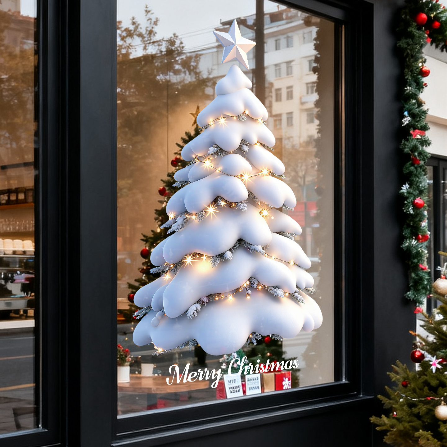 圣诞节氛围装饰品贴纸窗花贴画