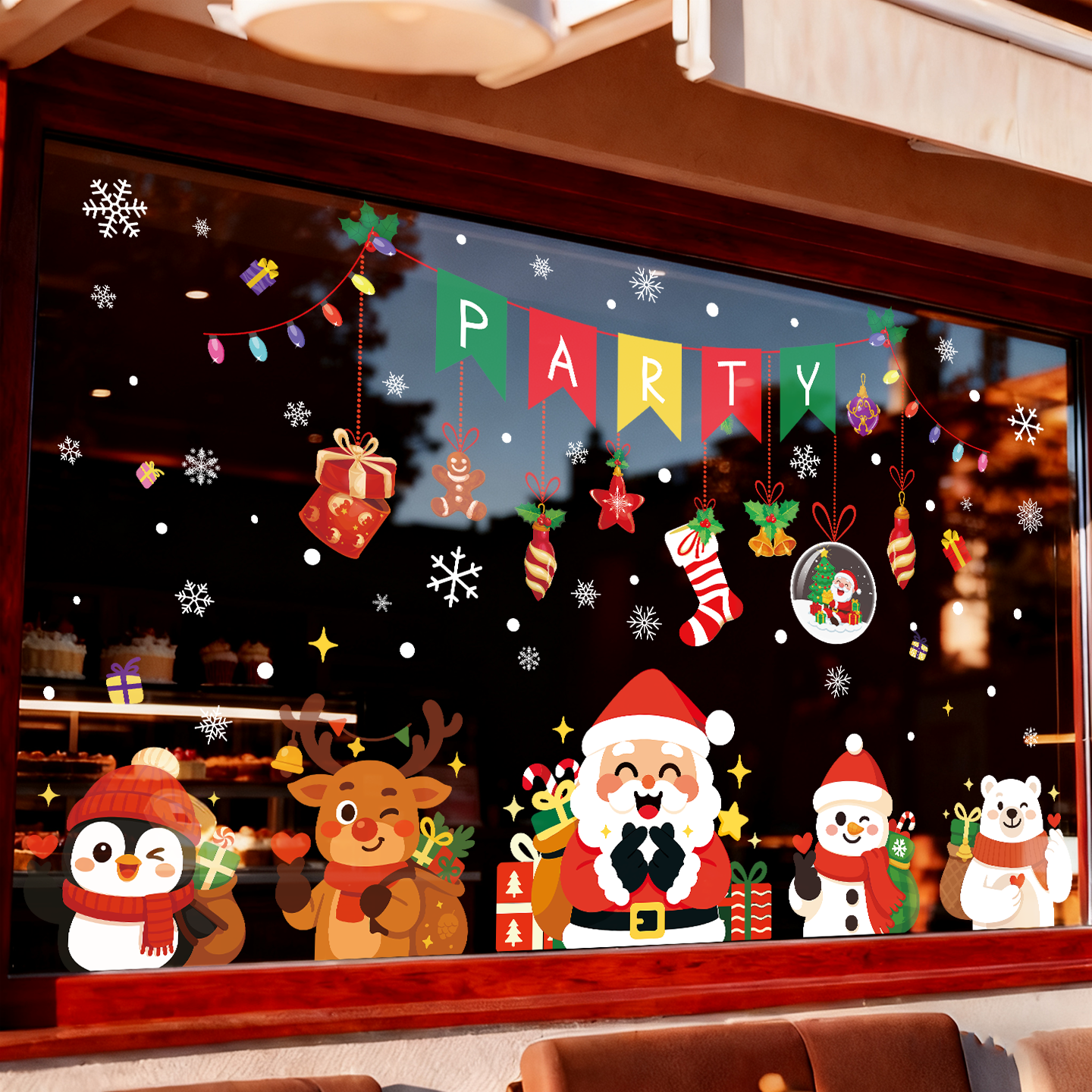 圣诞节氛围装饰品窗花贴纸