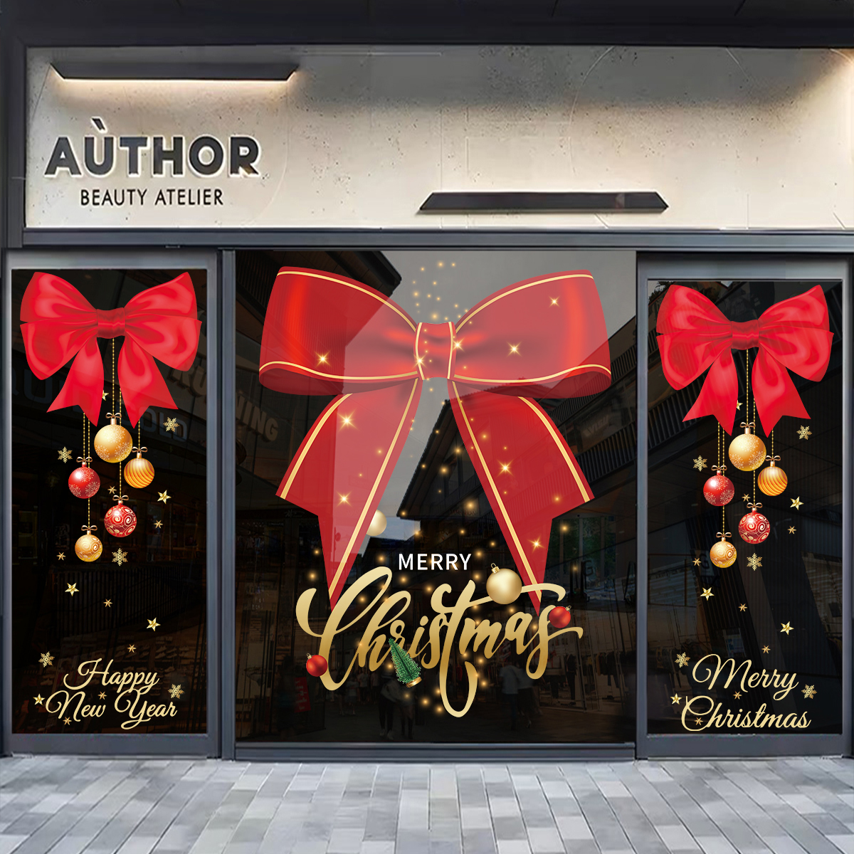 圣诞节贴纸商场门店玻璃贴装饰品