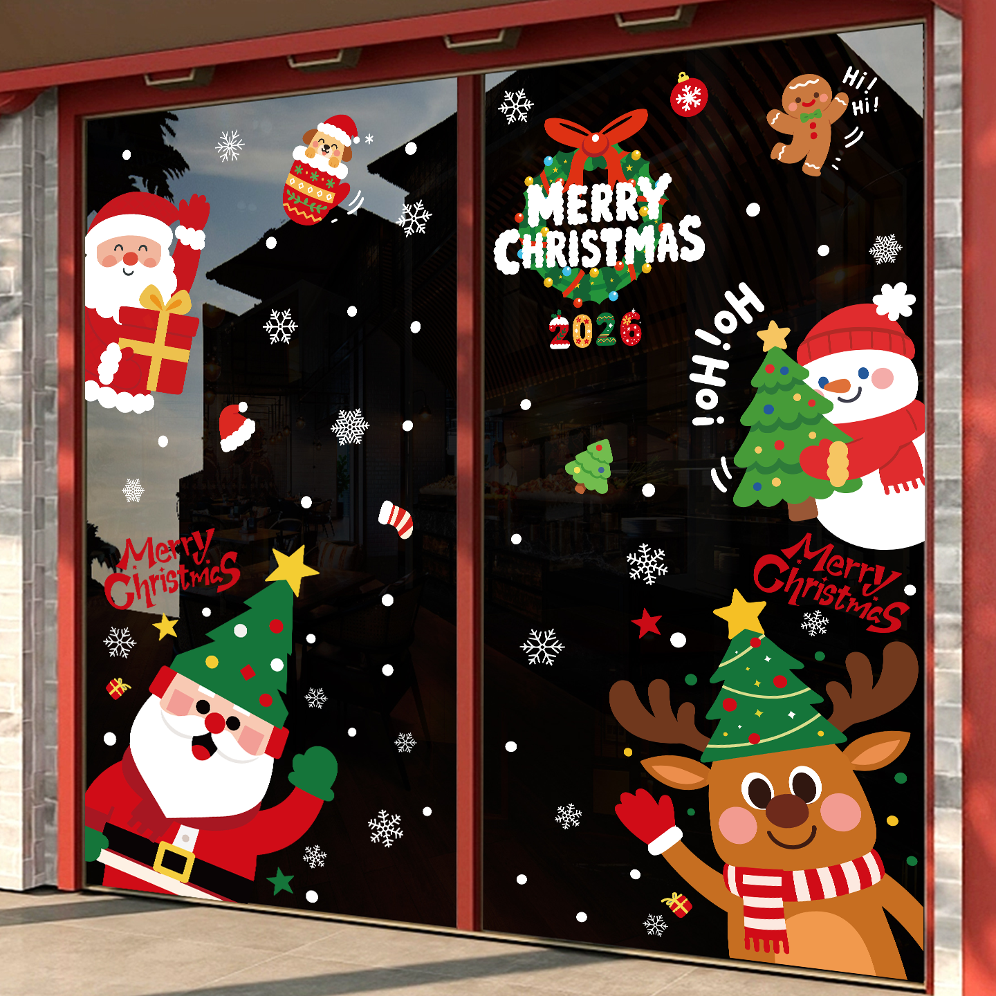 圣诞节氛围装饰品窗花贴纸
