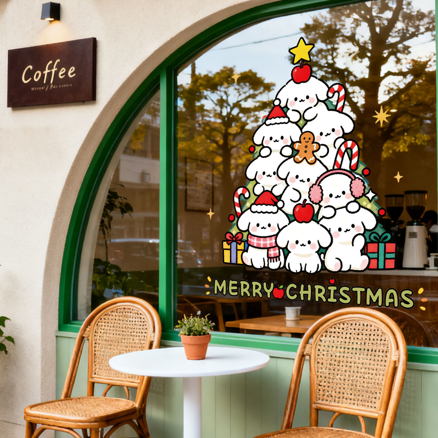 圣诞节氛围装饰品贴纸窗花贴画