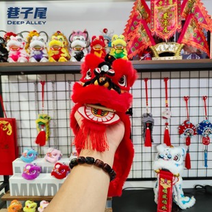 雄狮少年汽车车载车内中控台迷你舞狮醒狮小摆件国潮招财摆件摆饰