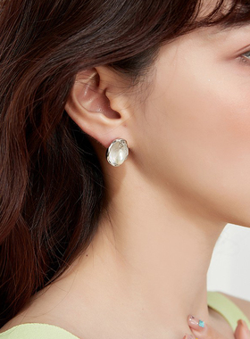 MORI DORI海星之恋天然珍珠小众设计感耳环不规则ins风耳饰耳钉女