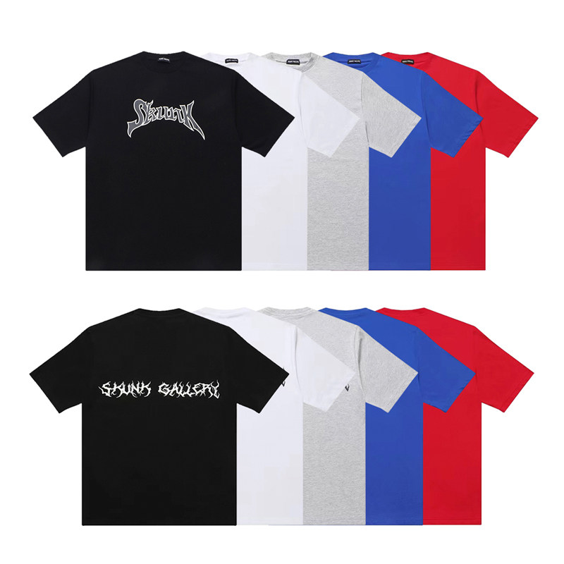 skunk gallery logo字母印花美式街头圆领宽松短袖t恤男女同款