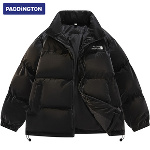 帕丁顿熊2025冬季黑色保暖羽绒服男防风防寒加厚高端鹅绒服情侣款