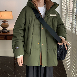帕丁顿熊美式复古时尚休闲宽松百搭连帽保暖羽绒服外套情侣同款