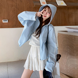 连帽女蕾丝长袖秋季拼接短外套防晒服春夏夏季薄款长袖短款时尚，女装短外套，浙宝203