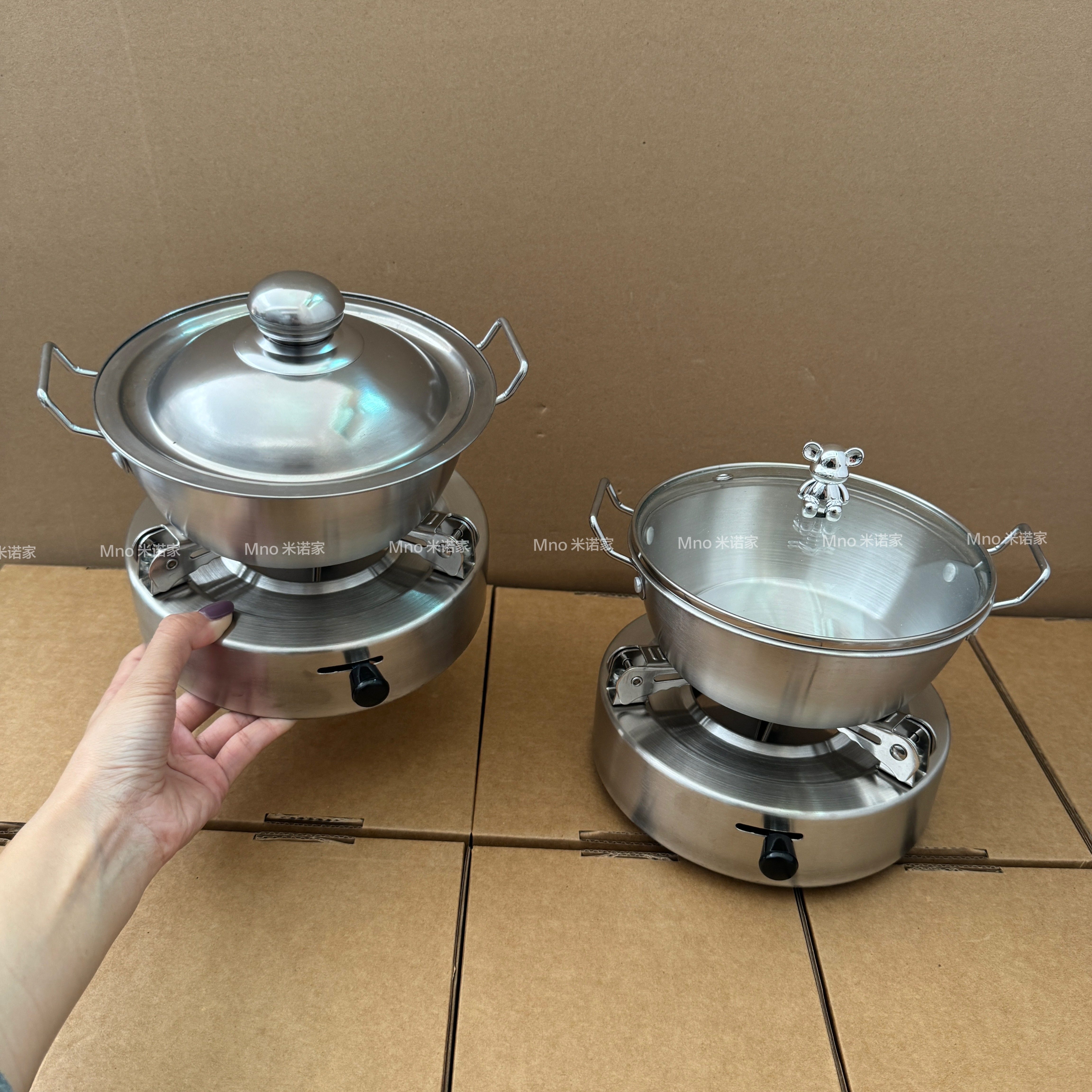 米诺家不锈钢酒精炉小火锅户外便携煮茶器家用 不锈钢固体酒精炉图片