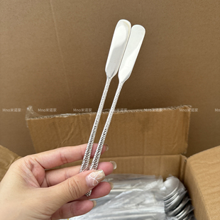 米诺家316不锈钢面包抹刀果酱抹刀咖啡杯水杯搅拌勺长款加厚锤纹