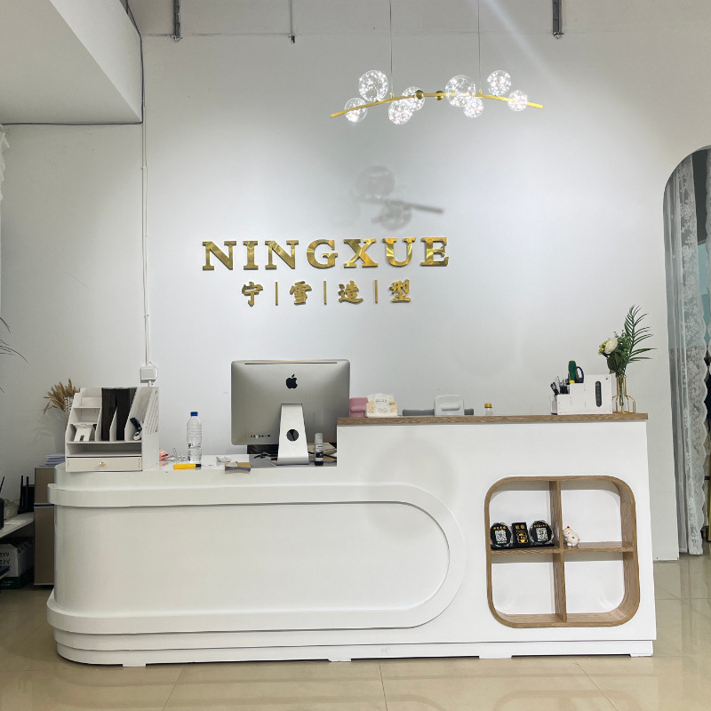 现代简约收银台服装店教育培训机构店铺小型烤漆转角吧台接待前台