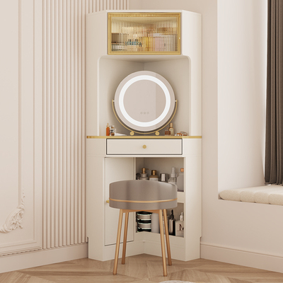 北欧奶油风转角梳妆台三