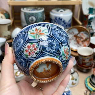 三代清水七兵卫 平安瑞光 手绘彩绘主人杯