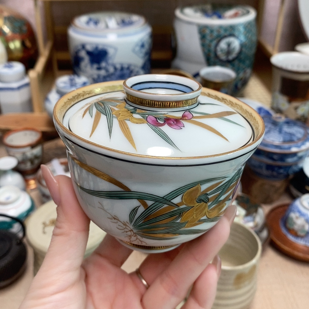 明治时期 老九谷 手绘精工 细绘 盖碗 口沿微微瑕疵,餐饮具,茶杯,淘宝优惠券,粉丝福利购,淘宝优惠卷