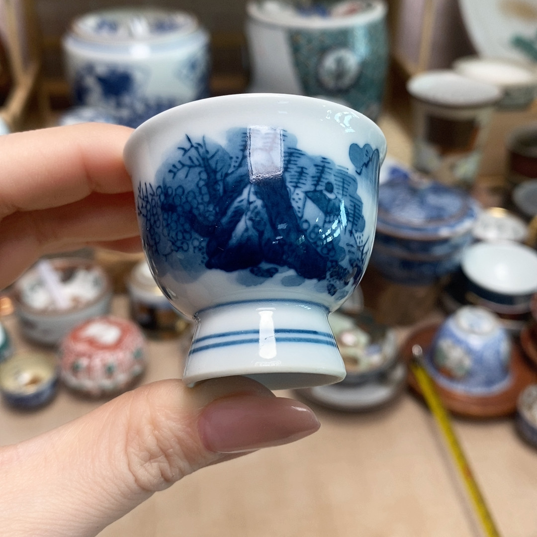 田万 手绘青花 高足一口杯,餐饮具,茶杯,淘宝优惠券,粉丝福利购,淘宝优惠卷
