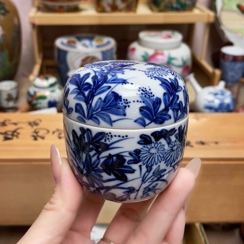 古清水烧 清水七兵卫 手绘 茶入