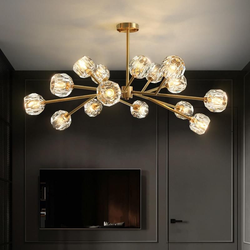 北欧大气水晶客厅卧室吊灯轻奢后现代网红魔豆分子灯简约餐厅灯饰