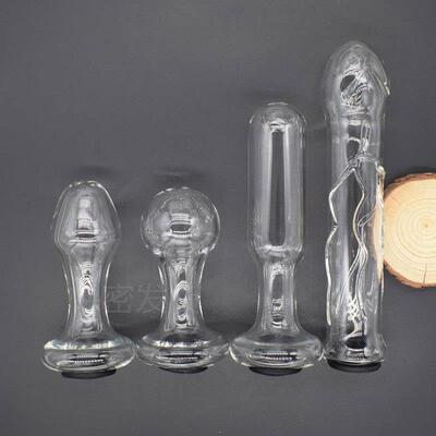 A self-pleasuring toy made of glass for use inside the anus.