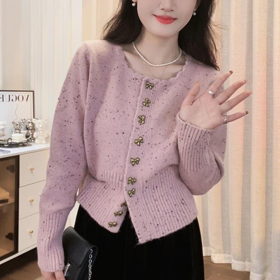 女士短款外套高级感超好看毛衣小个子新款上衣洋气春秋针织开衫女