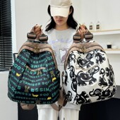 女士旅行背包大容量双肩包牛津布印花妈咪包时尚 休闲旅游轻便书包