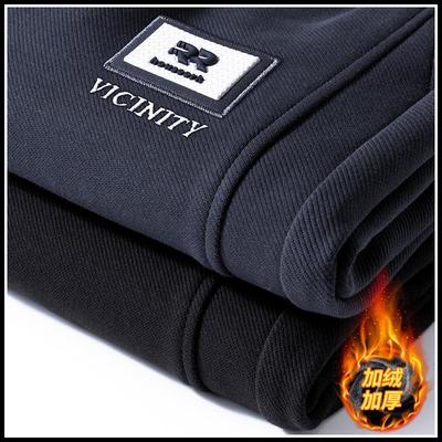 加绒卫裤男士秋冬季新款加厚保暖束脚裤潮流百搭休闲男生运动裤子