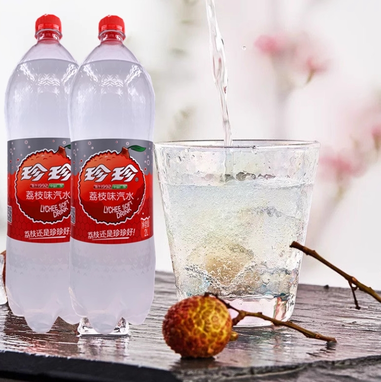珍珍荔枝味汽水2升装碳酸饮料