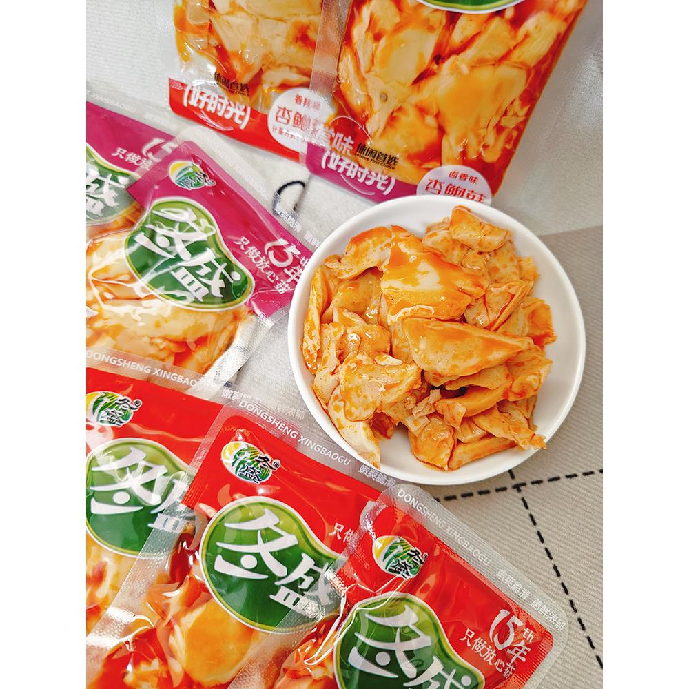 冬盛杏鲍菇香辣味卤香味下酒菜零食小包装开袋即食下饭菜咸菜小吃