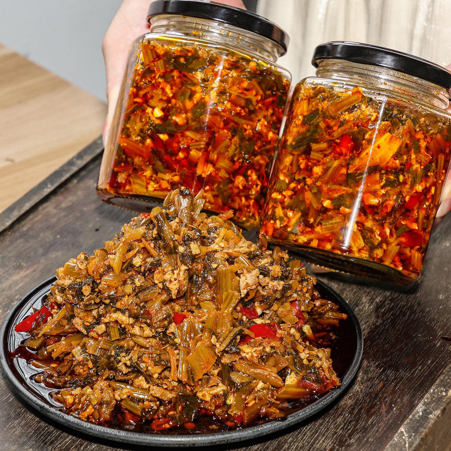 肉帽油淋腌菜酱云南傣家米线帽子酱酸腊腌菜傣族风味下饭菜拌饭菜