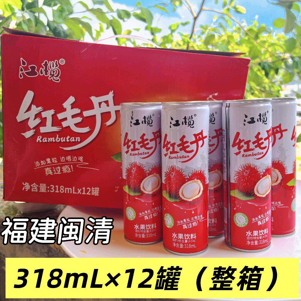 福建红毛丹饮料318mL*12罐(整箱)水果福州风味椰果味果粒饮料闽