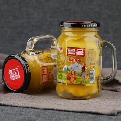 新鲜水果罐头把杯黄桃网