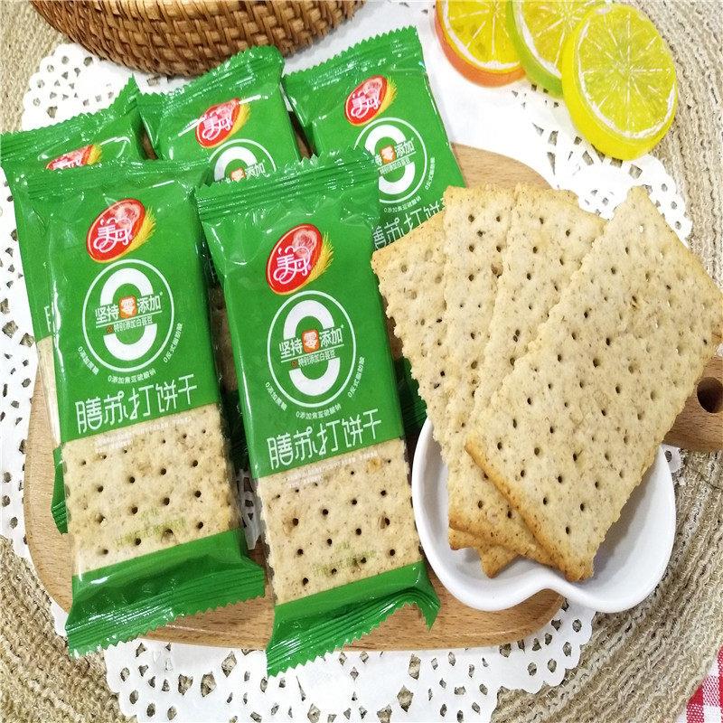 美丹膳苏打饼干原味0添加蔗糖薄脆饼干早餐休闲零食食品散装500g