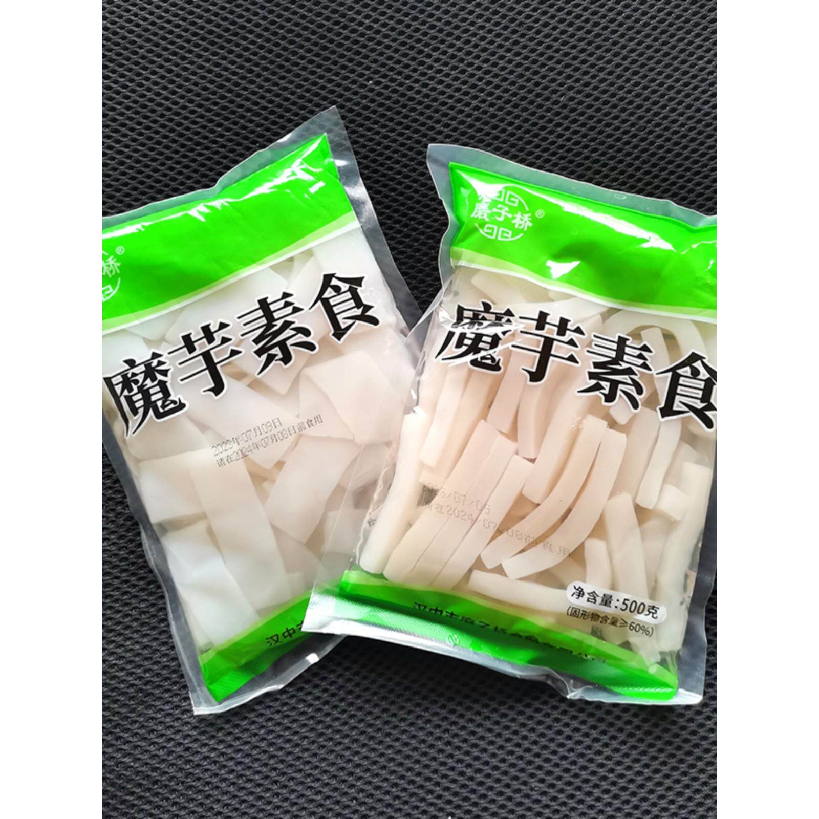 纯魔芋素肉片 新鲜魔芋豆腐片条凉拌素食0脂魔芋皮蒟蒻片火锅食材