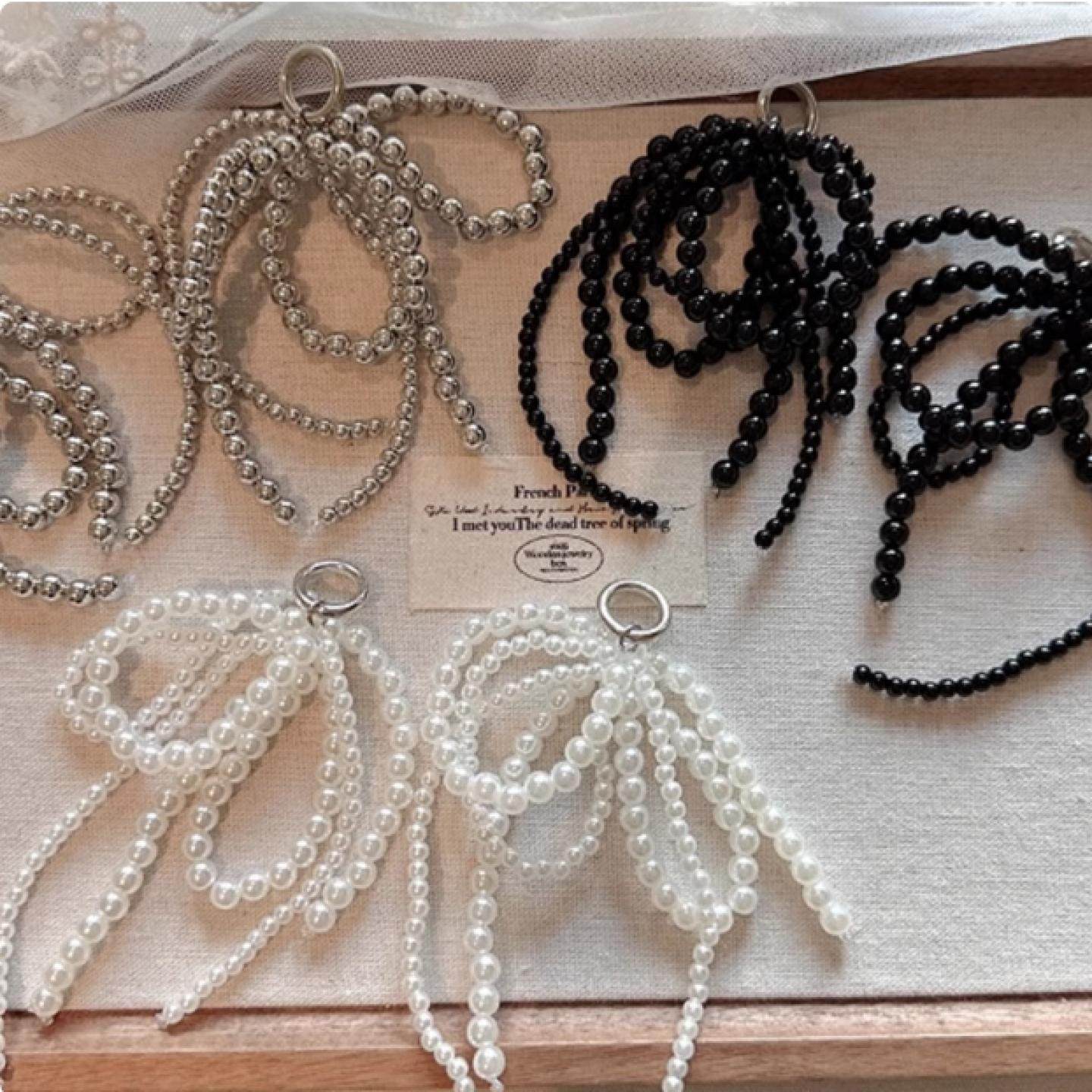 韩版珍珠鞋扣超百搭蝴蝶结珍珠串鞋子配饰简约运动鞋装饰鞋花卡扣