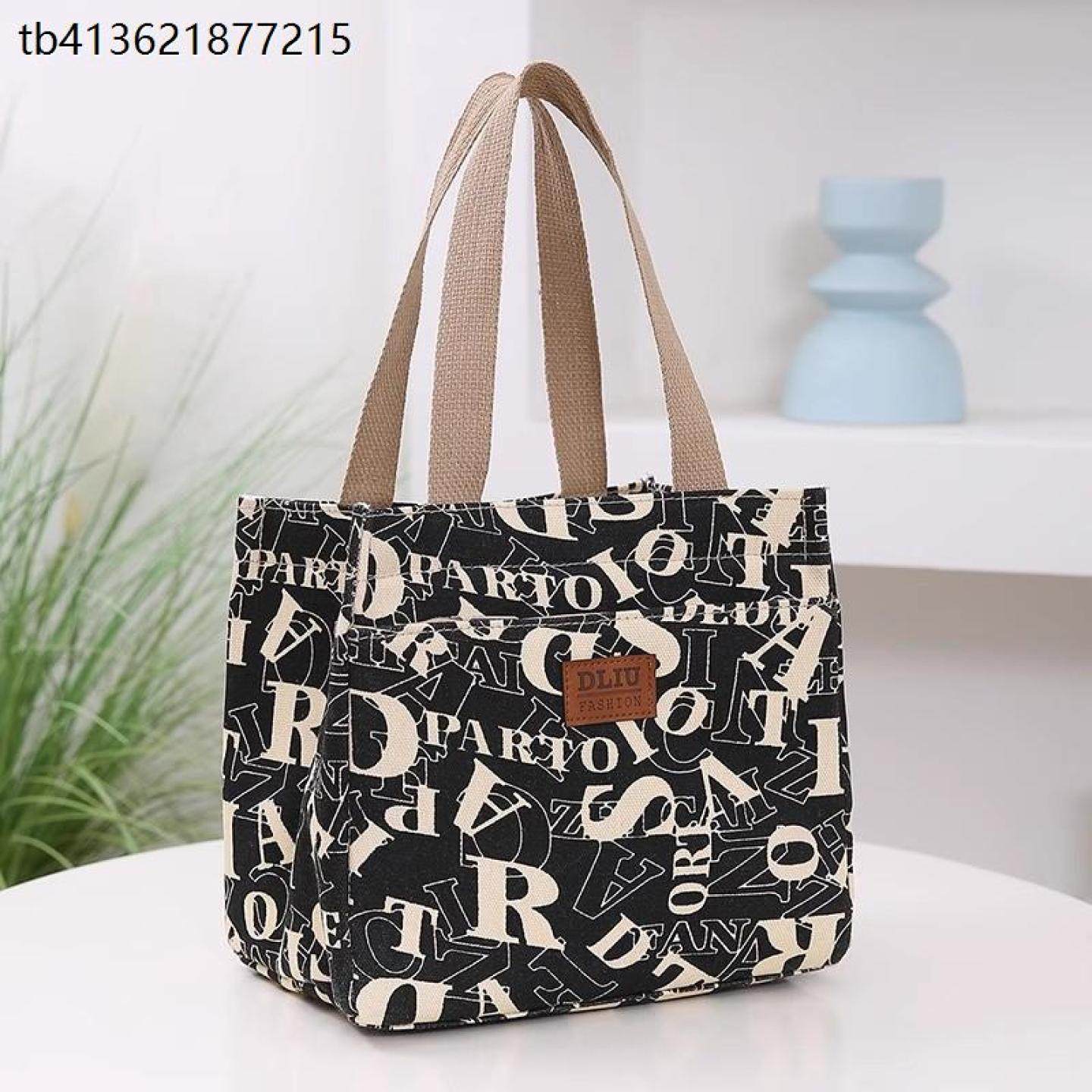 x出门通勤上班族帆布杂物拉链小拎包大容量高级感手提袋洋气提饭