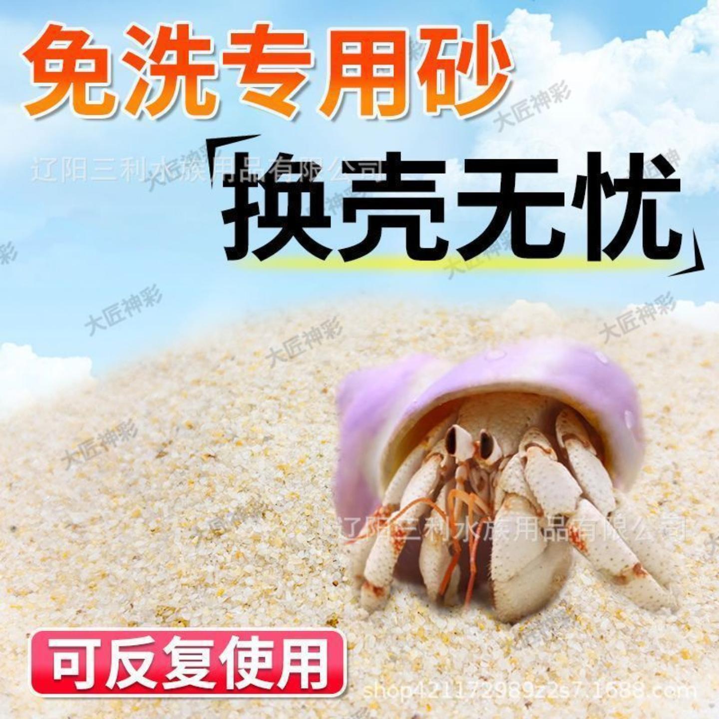 A洗海沙寄居蟹专用沙水草石乌龟铺底纯鱼缸底砂螃蟹底沙天然流沙