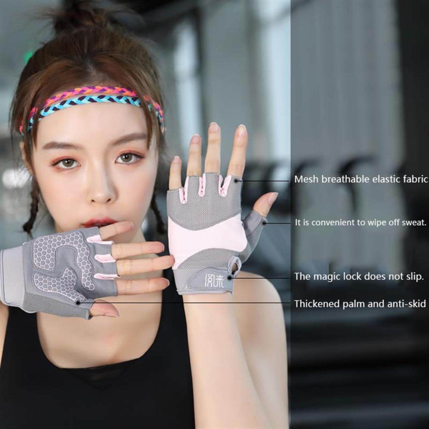 健身防滑手套女加厚壶铃哑铃单杠运动手套骑行防茧手套动感单车