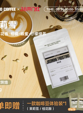 KUDDO茉莉雪埃塞耶加雪菲意式手冲咖啡豆浅烘水洗柠檬花香100g