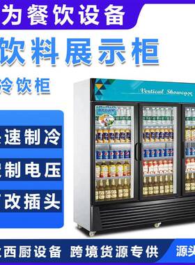 饮料展示柜冷藏保鲜展示柜立式冰柜商用冰箱便利店双门冷饮展示柜