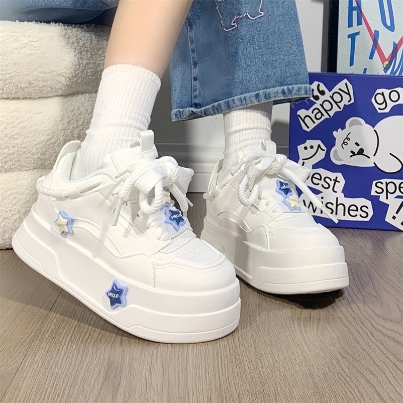 女款小白鞋增高百搭学生厚底女生休闲板鞋