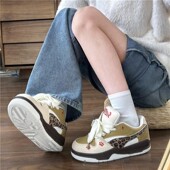 女款 板鞋 百搭学生女生ins潮小众厚底初中生增高鞋 小白鞋 子面包鞋