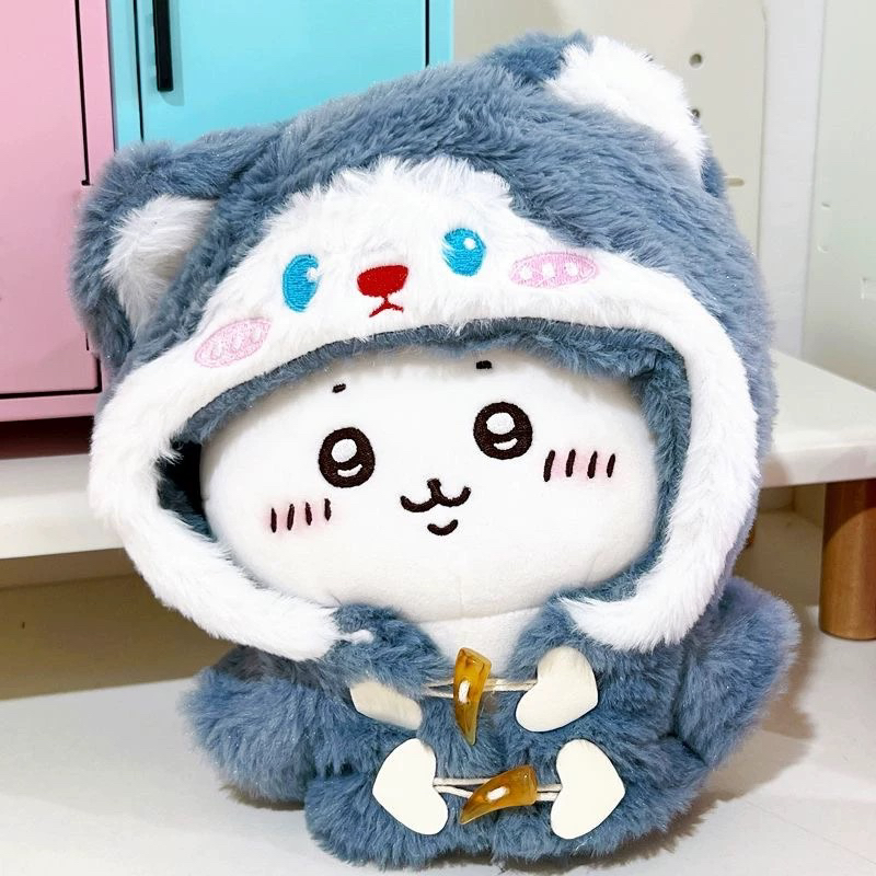 日本正版chiikawa吉伊卡哇小八蓝色猫咪连体衣公仔乌萨奇毛绒玩偶