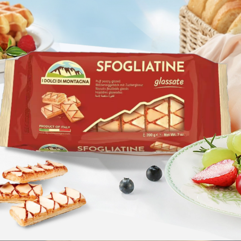 意大利进口芙瑞蒂千层酥原味杏酱夹心千层酥饼干糕点200gX6袋包邮