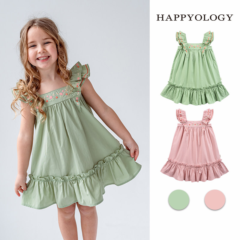 Happyology英国女童夏季无袖绣花连衣裙小女孩纯棉小清新宝宝裙子,童装/婴儿装/亲子装,连衣裙,淘宝优惠券,粉丝福利购,淘宝优惠卷